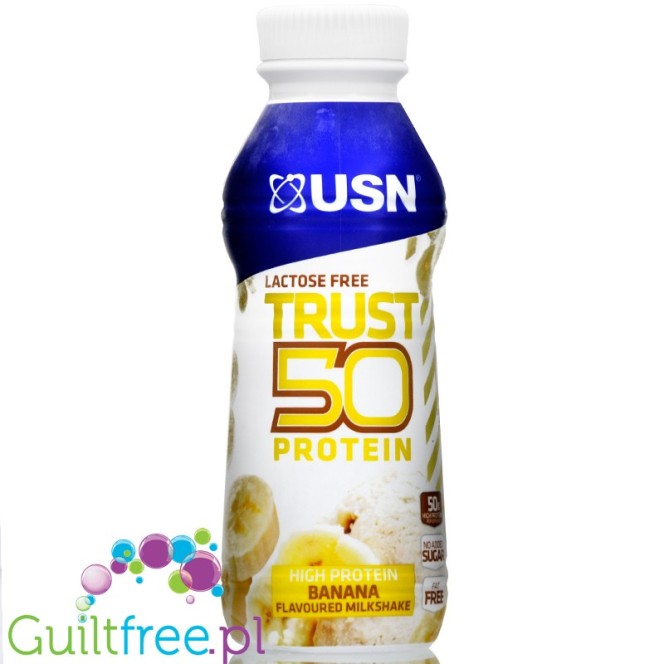USN Trust 50 Banana - 50g białka, szejk proteinowy bez laktozy