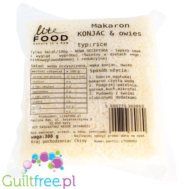 LiteFOOD konjak shirataki pasta 1kg, Rice