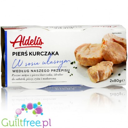Aldelis lean chicken breast fillet in a can, 2 x 80g