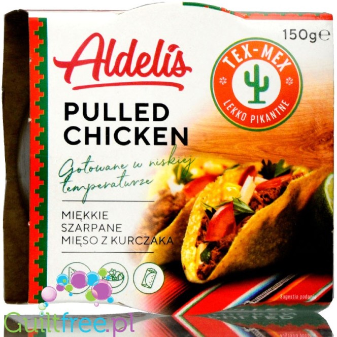 Aldelis pulled chicken breast in a spicy Tex-Mex sauce