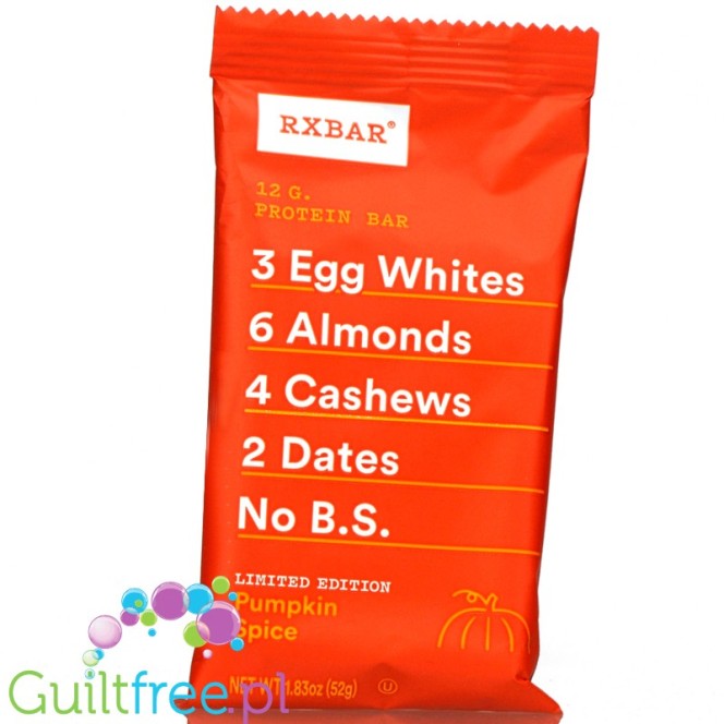 RX Bar Pumpkin Spice - naturalny baton proteinowy z białkiem jaj (Ciasto Dyniowe)