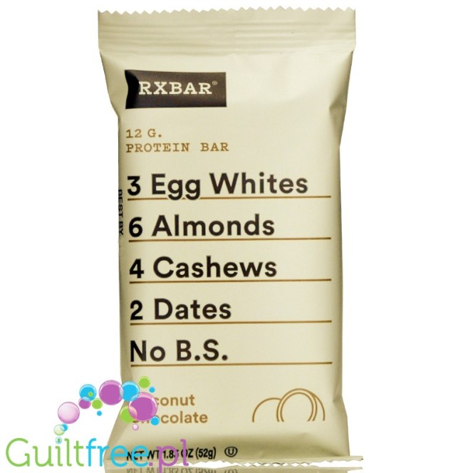 RX Bar Chocolate & Coconut - naturalny baton proteinowy z białkiem jaj (Czekolada & Kokos)