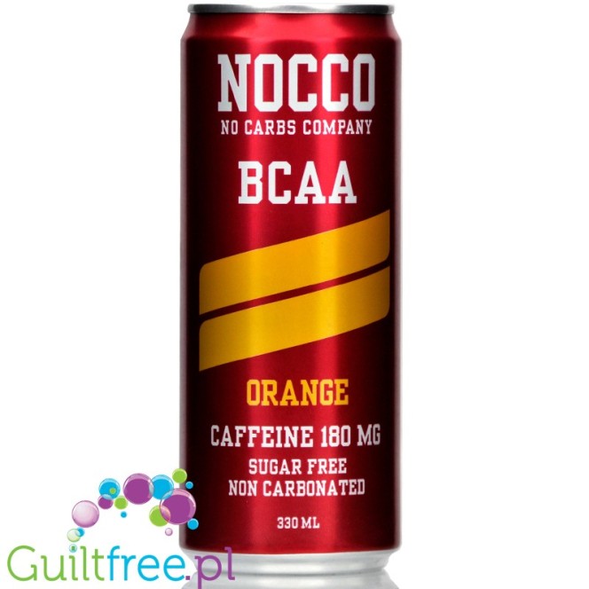 NOCCO BCAA Orange - niegazowany napój energetyczny bez cukru z kofeiną i l-karnityną