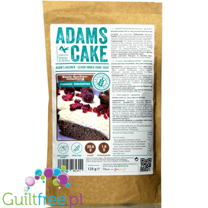 Adam's Cake Basic gluten free, low carb soft cocoa cake baking mix
