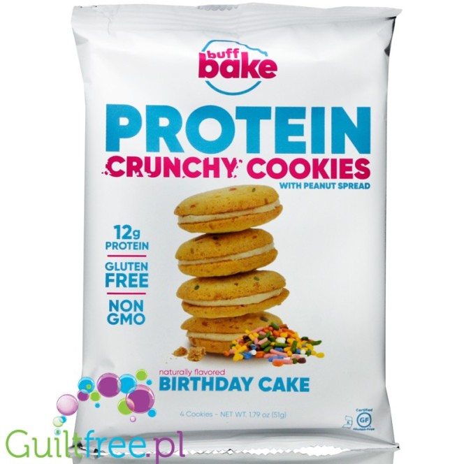 Buff Bake Sandwich Cookie Birthday Cake - bezglutenowe markizy proteinowe smaku tortowym