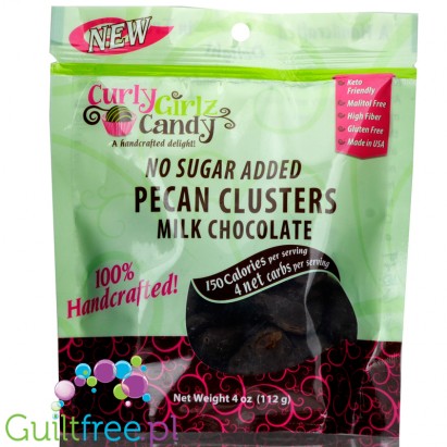 Curly Girlz Candy Pecan Clusters, No Sugar Added Milk Chocolate 