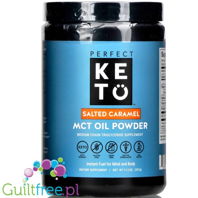 Perfect Keto MCT Oil Powder, Salted Caramel - MCT w proszku, smak Solony Karmel, bez wypełniaczy, ze stewią