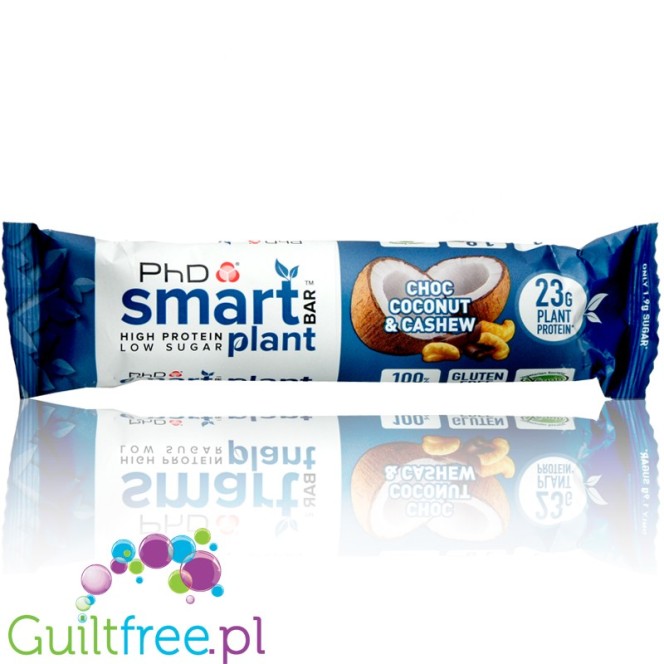 Phd Smart Plant Choc Coconut Cashew - sugar free vegan protein bar