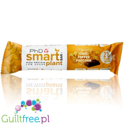 Phd Smart Plant Choc Toffee Popcorn - wegański baton proteinowy bez cukru