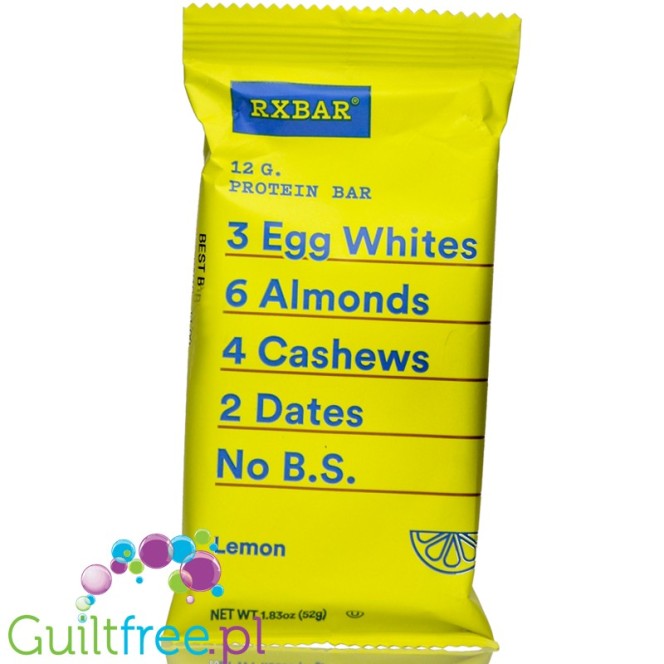 RX Bar Lemon - naturalny baton proteinowy z białkiem jaj (Cytryna & Cashew)