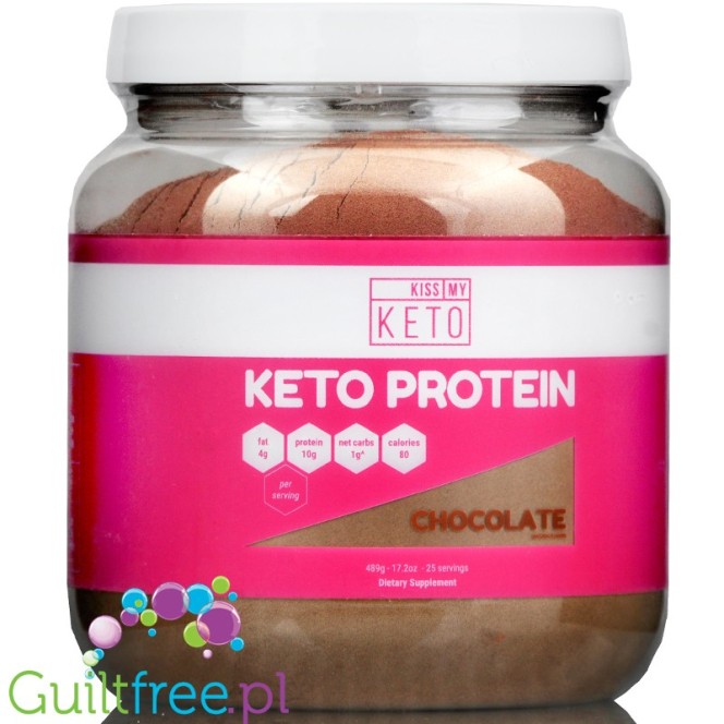 Kiss My Keto Keto Protein, Chocolate - keto odżywka białkowa z MCT i peptydami kolagenu