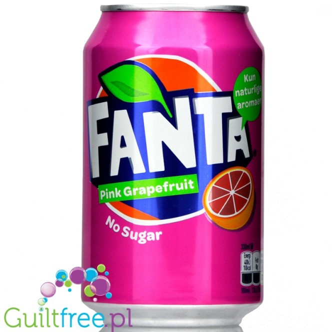 Fanta Pink Grapefruit Zero 330ml, sugar and calorie free