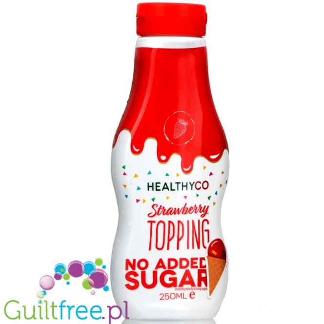 HealthyCo Strawberry Topping - gęsta polewa truskawkowa bez dodatku cukru