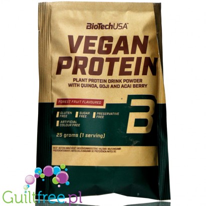 BioTech Vegan Protein Forrest Fruit - wegańska odżywka białkowa z acai, goji i quinoa, saszetka