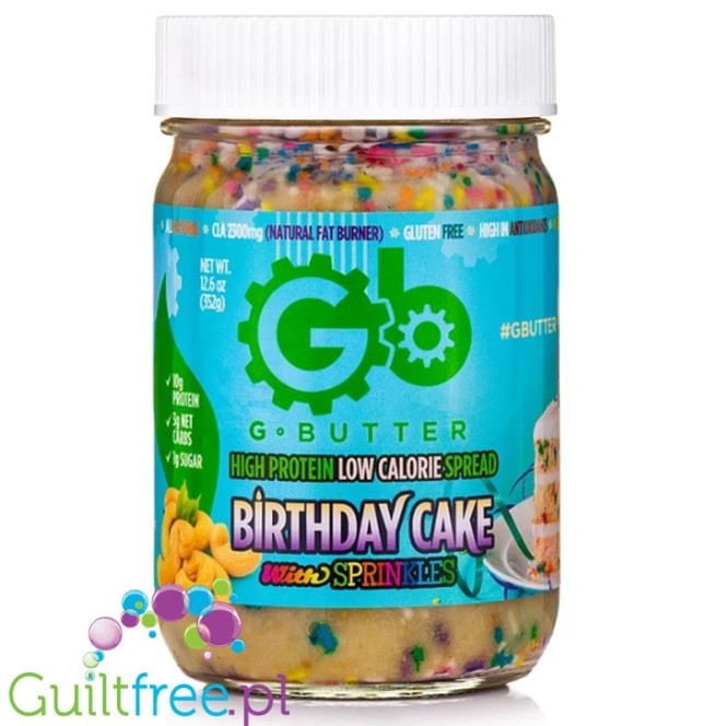 G Butter Birthday Cake & Sprinkles - niskokaloryczne masło cashew z WPI i CLA słodzone stewią i erytrolem