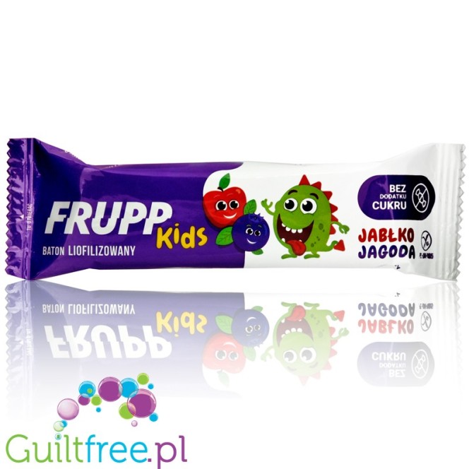 Frupp Kids Jabłko & Jagoda liofilizowany chrupki baton owocowy dla dzieci bez dodatku cukru i słodzików
