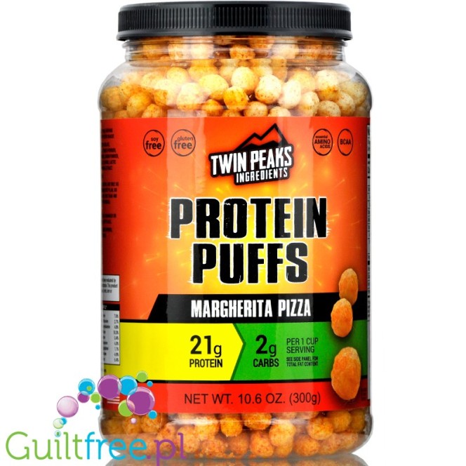 Twin Peaks Protein Puffs, Margherita - GIGA 0,3KG proteinowe chrupki pizzowe z MPI