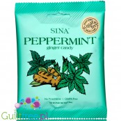 Sina Ginger & Pepermint - cukierki bez cukru imbirowo-miętowe, z Indonezji