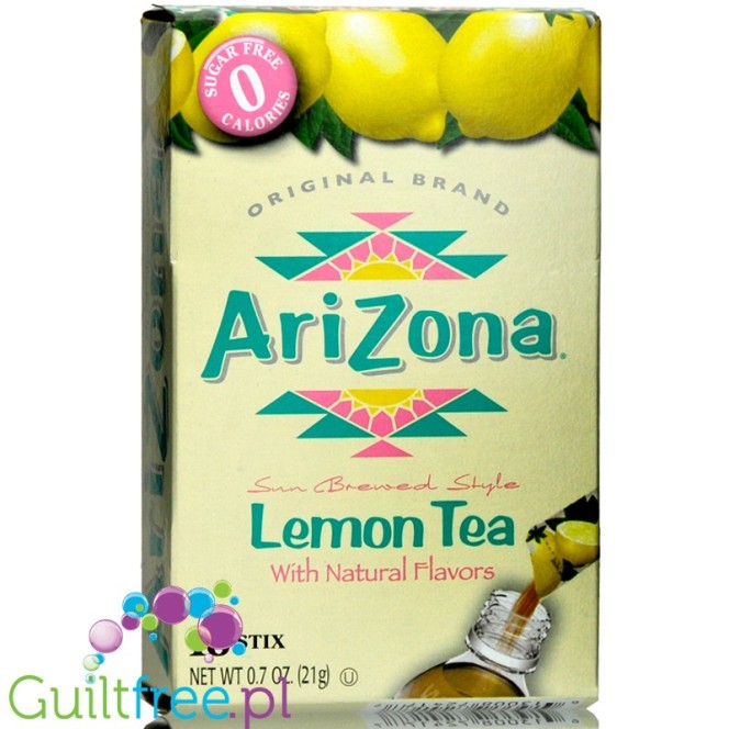 Arizona Iced Tea Sun Brewed Style, Lemon - mrożona herbata bez cukru, saszetki x 10szt, Cytryna