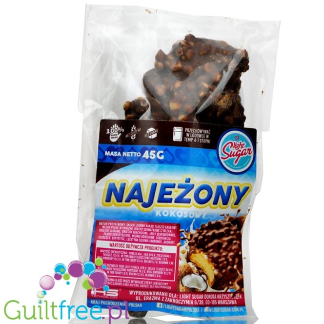 Light Sugar Najezony Coconut - sugar free protein cookie with coconut, nuts and chocolate