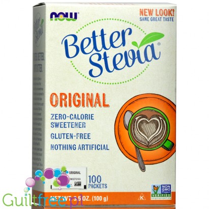 NOW Foods Better Stevia Original słodzik stewia 100 saszetek