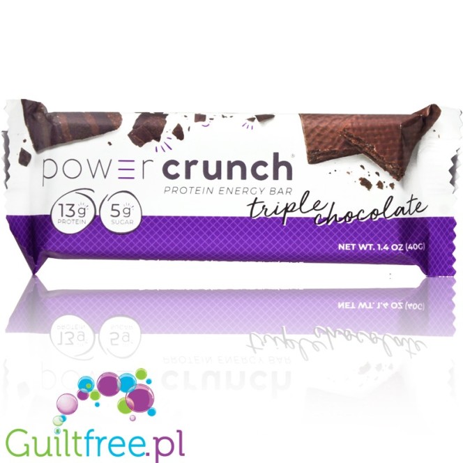 Power Crunch Triple Chocolate - proteinowy wafelek ze stewią 13g białka