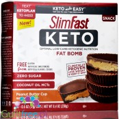 SlimFast Keto Fat Bomb Peanut Butter Cups - keto miseczki z MCT i stewią,14 szt