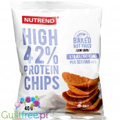 Nutrend Protein Chips Salt - wegańskie chipsy białkowe z fasolą fava 40% białka