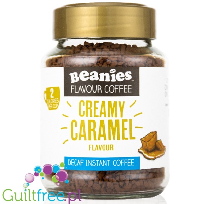 Beanies Decaf Creamy Caramel - bezkofeinowa liofilizowana, aromatyzowana kawa instant 2kcal
