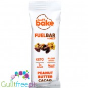 Buff Bake, Keto Fuel Bar + MCT, Peanut Butter Cacao - vegan ketogenic bar with monk fruit