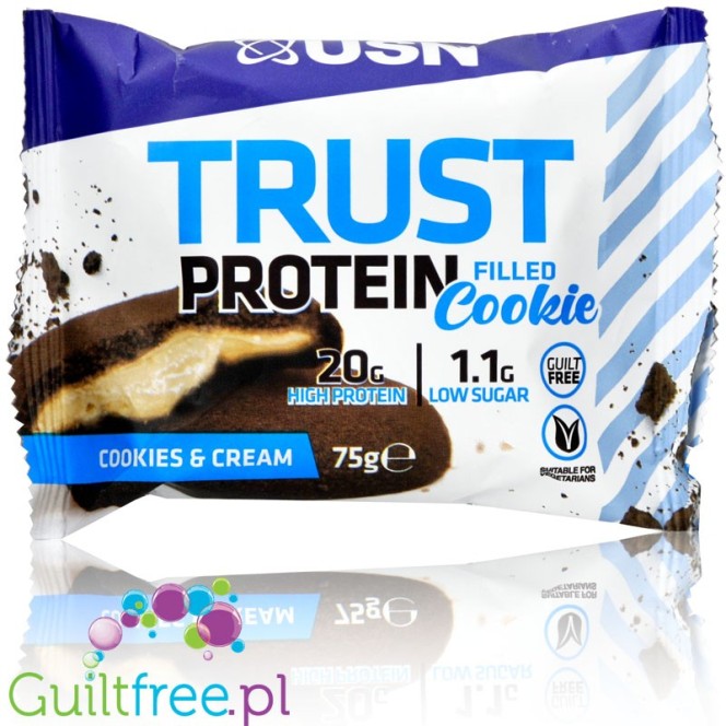 USN Trust Protein Cookie Cookies & Cream - ciastko proteinowe z kremem