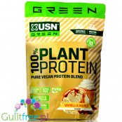 USN Vegan Plant Protein Vanilla & Maple 0,9kg - wegańska odżywka białkowa bez soi, ze stewią