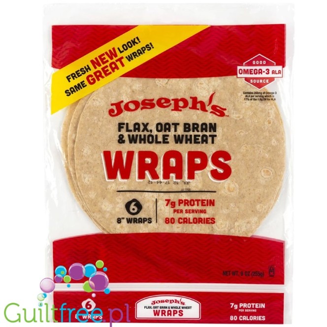 Joseph's Tortilla Wraps - tortille wysokobiałkowe 80kcal / 8g węglowodanów / 7g białka