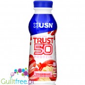 USN Trust 50 Strawberry - 50g białka, bezlaktozowy szejk proteinowy bez cukru