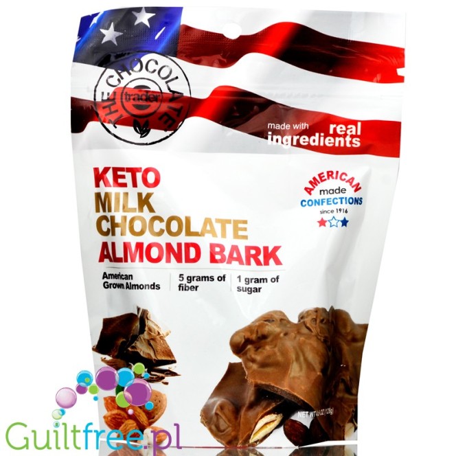 The Chocolate Trader Keto Almond Bark, Milk Chocolate 4.5 oz