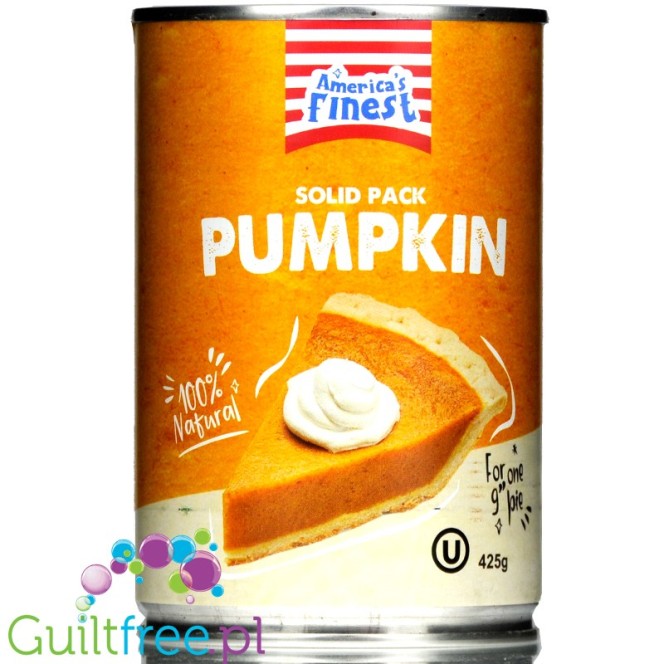 America's Finest Solid Pack Pumpkin puree z dyni 100%, 34kcal w 100g