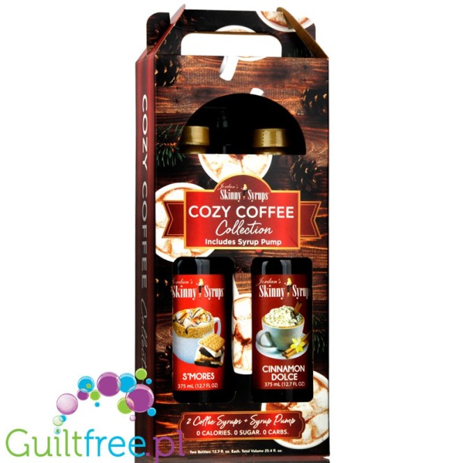 Skinny Syrups Cozy Coffee DUO with Pump - S'mores & Cinnamon Dolce