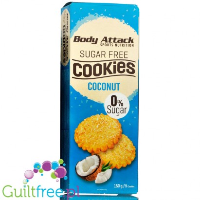 Body Attack Coconut protein cookies, sugar free, 115g