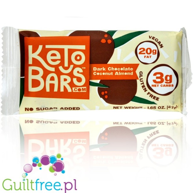 Keto Bar, Dark Chocolate Coconut Almond vegan ketogenic bar