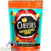 Cheesies Crunchy Popped Cheese Snack, Cheddar. No Carb, High Protein, Gluten Free, Vegetarian, Keto 60g