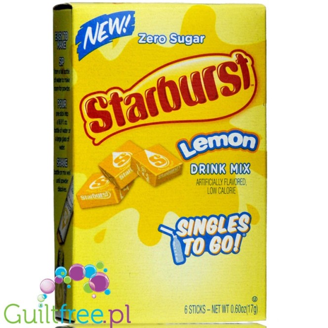 Starburst Lemon Singles to Go- saszetki bez cukru, napój instant, Cytryna