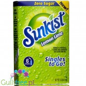 Sunkist Lemon Lime Singles to Go - saszetki bez cukru, napój instant Cytryna & Limonka