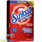 Sunkist Red Punch Singles to Go - saszetki bez cukru, napój instant, Poncz Jagodowy
