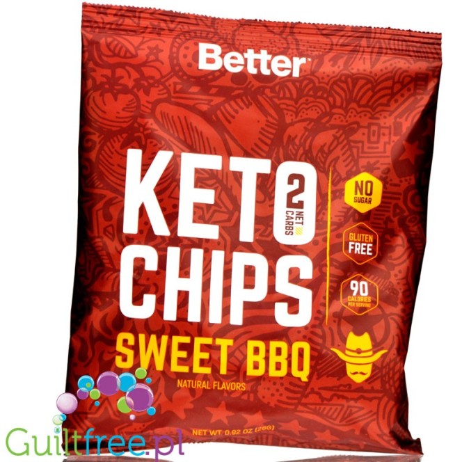 Real Ketones, Better Keto Chips, Sweet BBQ - chipsy z MCT