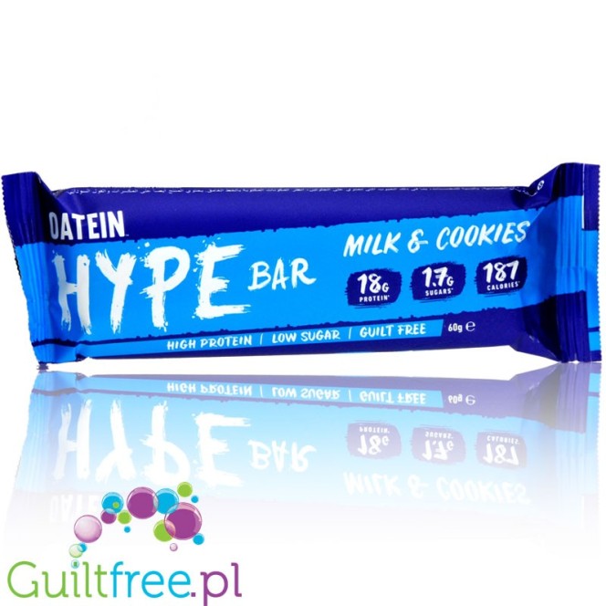 Oatein HYPE Bar Milk & Cookies - low sugar milk chocolate protein bar with a creamy filling