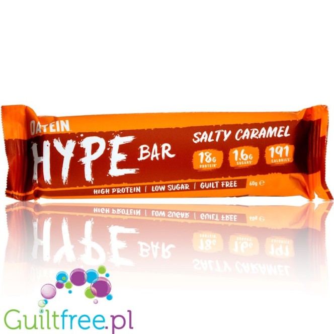Oatein HYPE Bar Salty Caramel - low sugar milk chocolate protein bar with a creamy filling