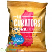 The Curators Pork Puffs Salt & Vinegar low carb seasoned por rind