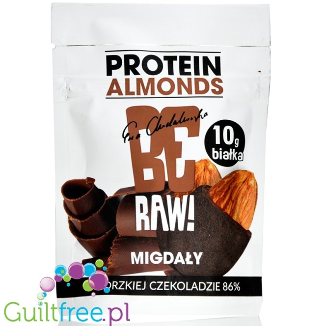 Be Raw! Protein Almonds migdały w polewie z ciemnej czekolady z białkiem