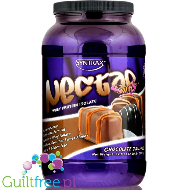 Syntrax Nectar Chocolate Truffle 0,9kg - odżywka białkowa bez cukru i bez tłuszczu