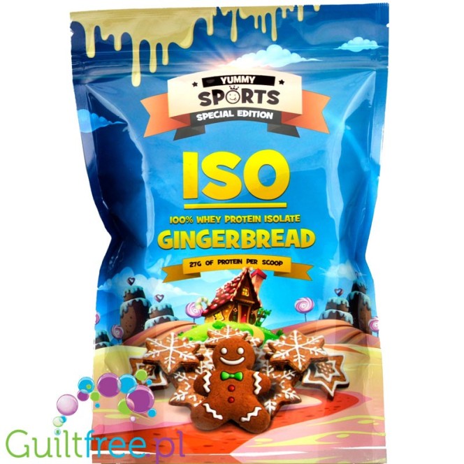 Yummy Sports ISO 100% WPI Gingerbread - odżywka białkowa tylko ze stewią, edycja limitowana